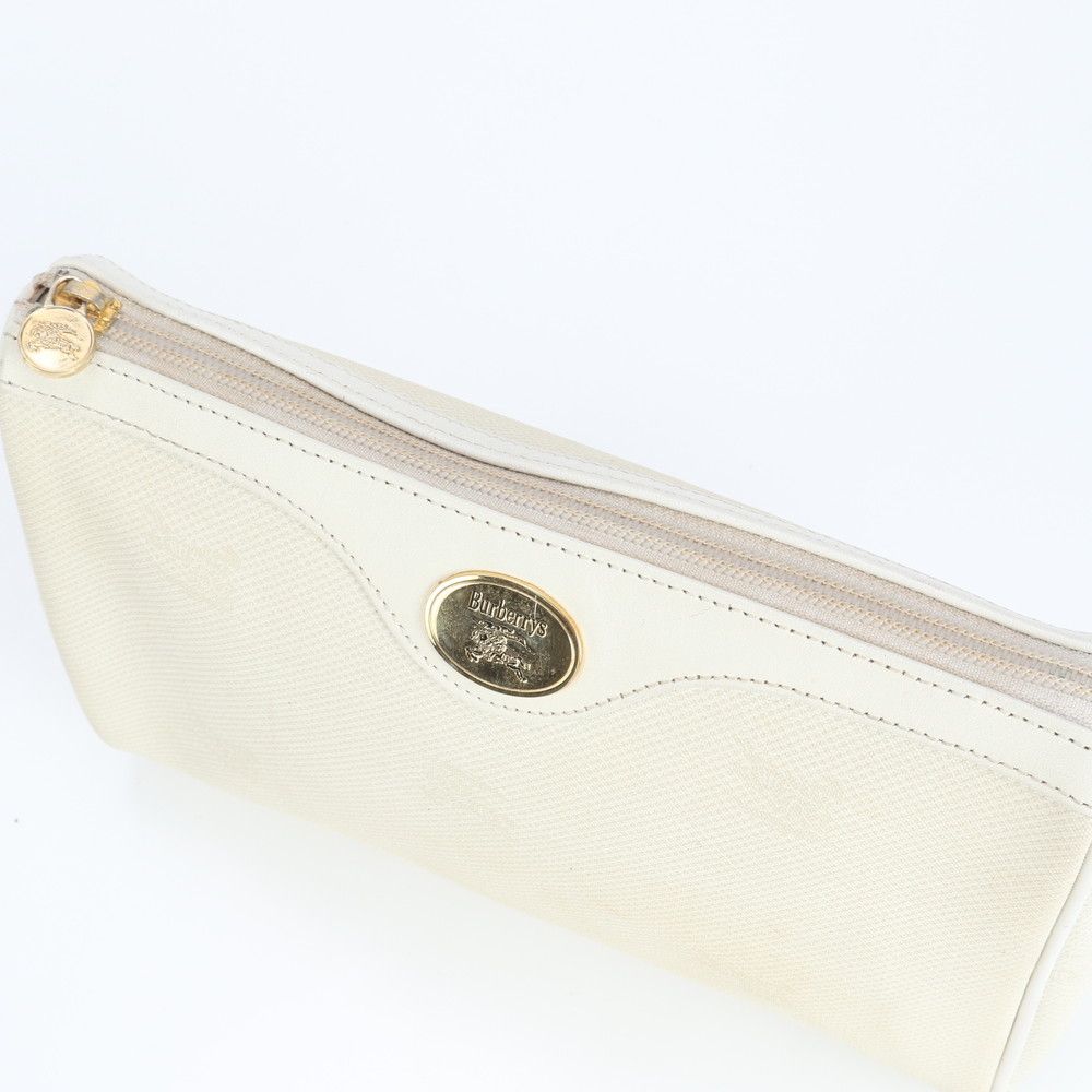 バーバリー ホースロゴ レザー クラッチ バッグ ハンド セカンド ポーチ ゴールド 金具 本革 婦人 レディース RRE CU20-9