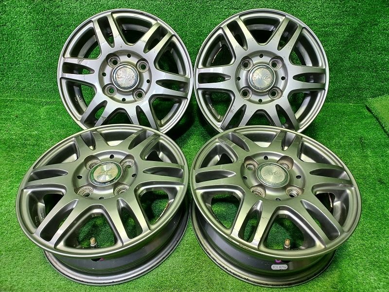 社外 レイシア ﾊｲｾﾞｯﾄ ホイール アルミ ガンメタ 12インチ 4.00B 4穴 4本 100 42