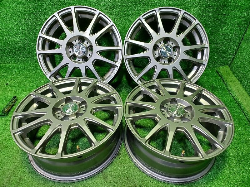 社外 プレディクト ﾌﾟﾘｳｽ ｶﾛｰﾗﾂｰﾘﾝｸﾞ ホイール アルミ ガンメタ 15インチ 6J 5穴 4本 100 45