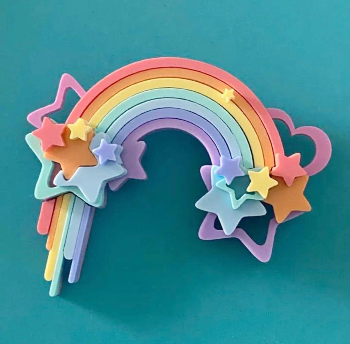 健康的な ハイグロストラッシュ high gross trash オーストラリア作家が作る 立体的な虹ブローチ パステル レインボー プラモ風 最安値に挑戦。