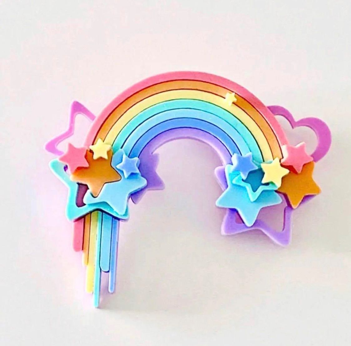 ハイグロストラッシュ high gross trash オーストラリア作家が作る 立体的な虹ブローチ パステル レインボー プラモ風