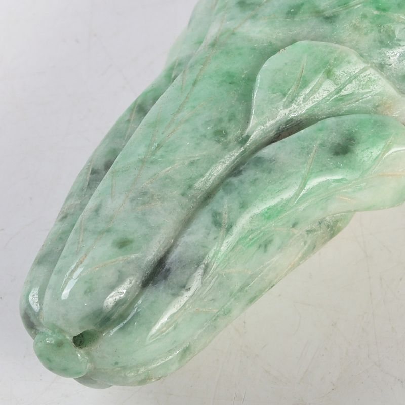 中国 玉石翡翠玉彫刻 白菜 紙鎮 置物 時代箱付 M S59 - メルカリ