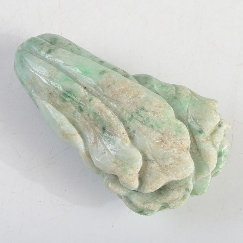 中国 玉石翡翠玉彫刻 白菜 紙鎮 置物 時代箱付 M S59 - メルカリ