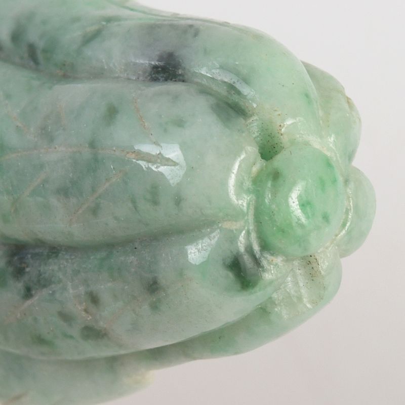 中国 玉石翡翠玉彫刻 白菜 紙鎮 置物 時代箱付 M S59 - メルカリ