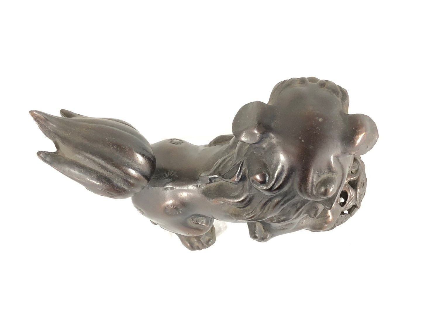 オブジェ 高岡銅器 魔を払い福を呼ぶ唐獅子 玉獅子 中 鉄製 彫像 しし ライオン 聖獣 神獣 獣神 フィギュア 縁起物 魔除 床の間 100 BK8EK WWW_IBETON_RU