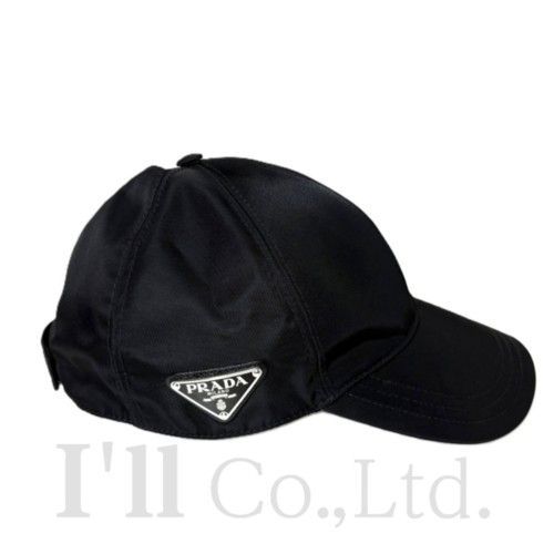 PRADA プラダ ベースボールキャップ 2HC274 2DMI リサイクルナイロン ブラック ＃XL ファッション小物 ブランド小物 帽子 黒 NERO 三角ロゴ トライアングルロゴ メンズ レディース 79894