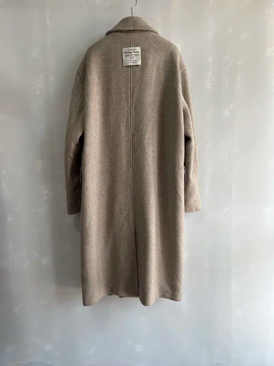 アンドジ ヘリンボーン ウールブレンド シングルボタン コート 105サイズ