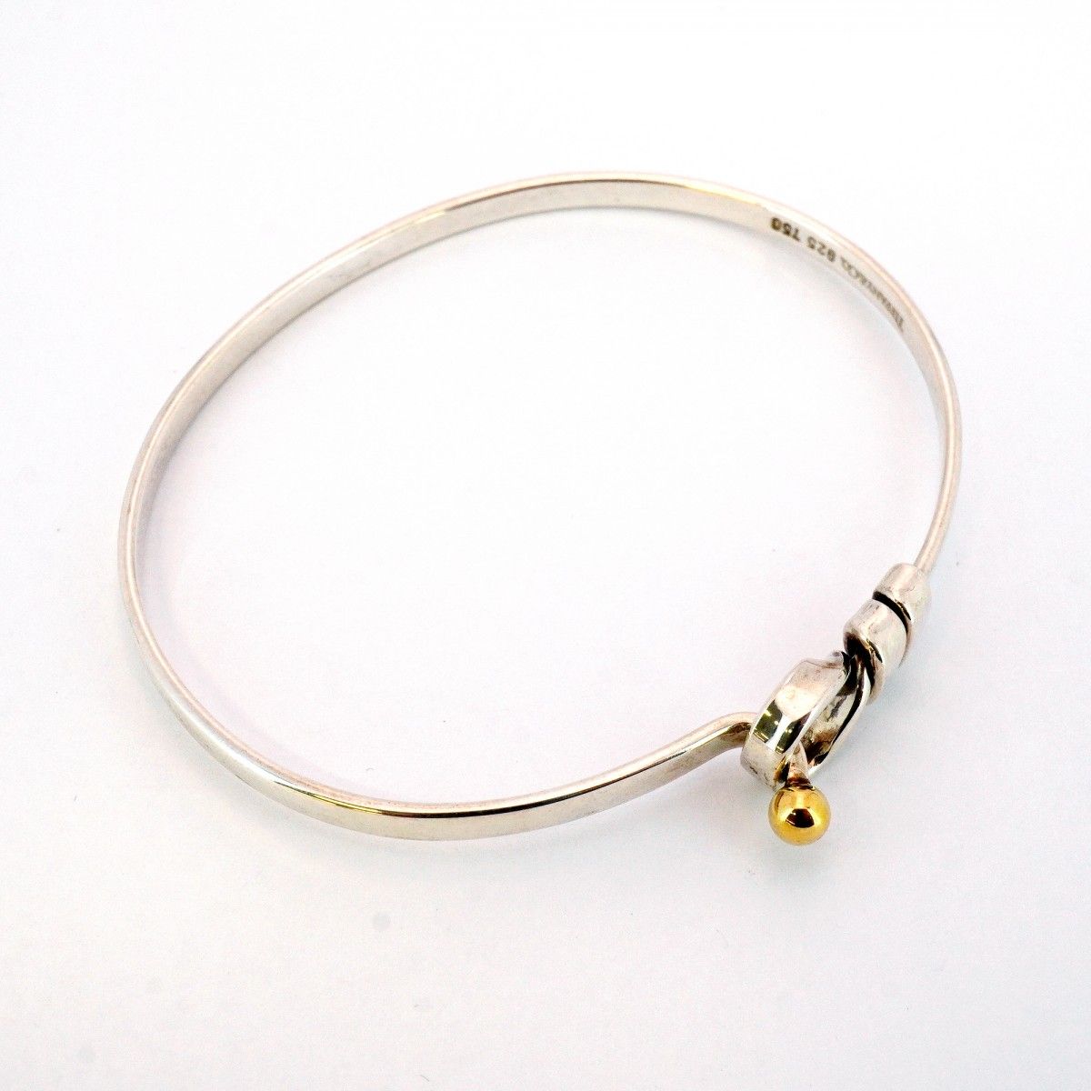5jmb0446 ティファニー バングル フック＆アイ K18YG イエローゴールド シルバー925 レディース
