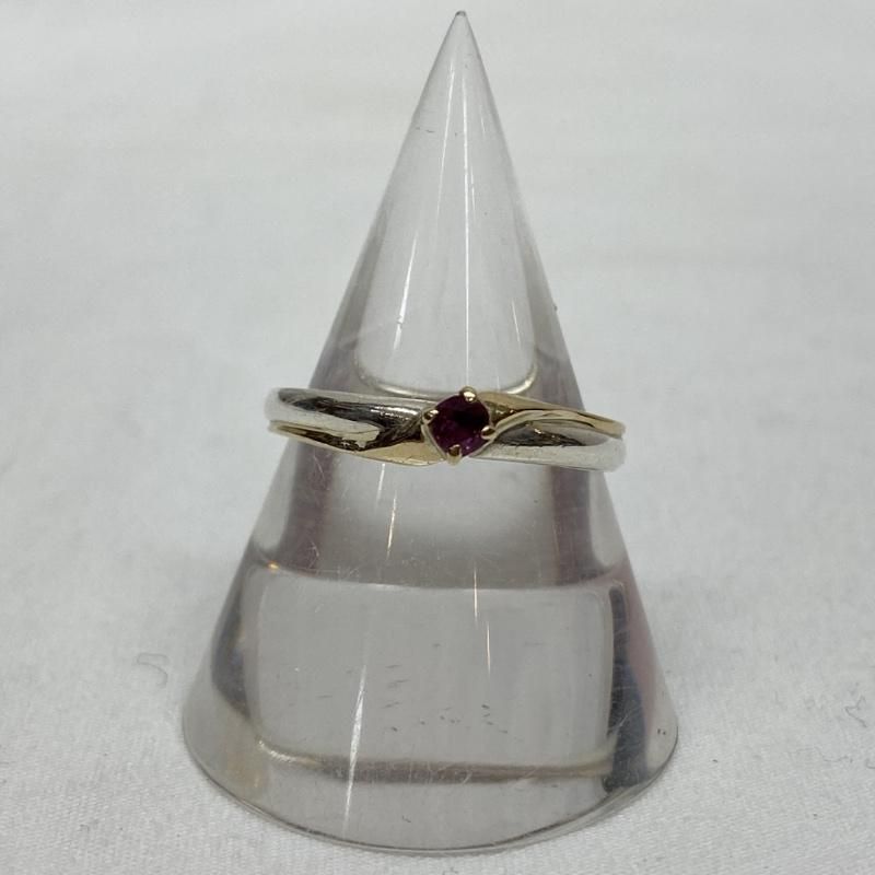 4℃ ヨンドシー アクセサリー 指輪 ルビー K10 シルバー コンビ リング