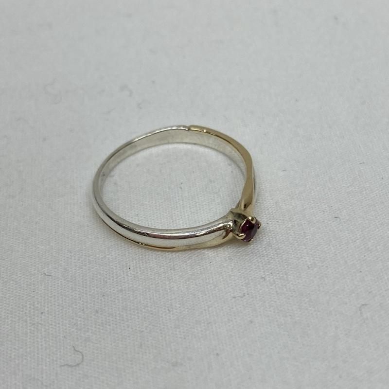 4℃ ヨンドシー アクセサリー 指輪 ルビー K10 シルバー コンビ リング