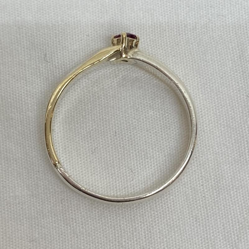 4℃ ヨンドシー アクセサリー 指輪 ルビー K10 シルバー コンビ リング