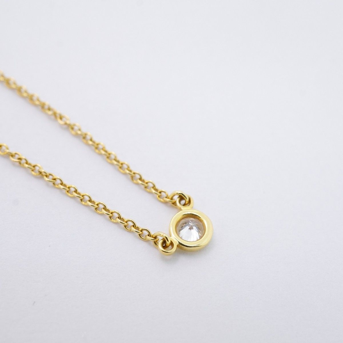 【335】ティファニー バイザヤード ダイヤモンド ネックレス K18 5jmb0457】ティファニー ネックレス バイザヤード 1PD K18YG イエロー