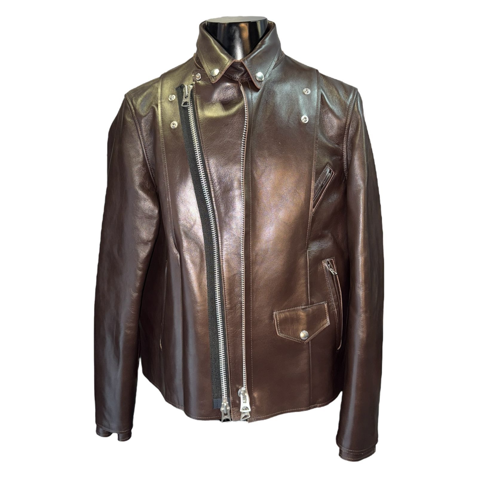 sacai】サカイ レザージャケット ブラウン SIZE：2 - メルカリ