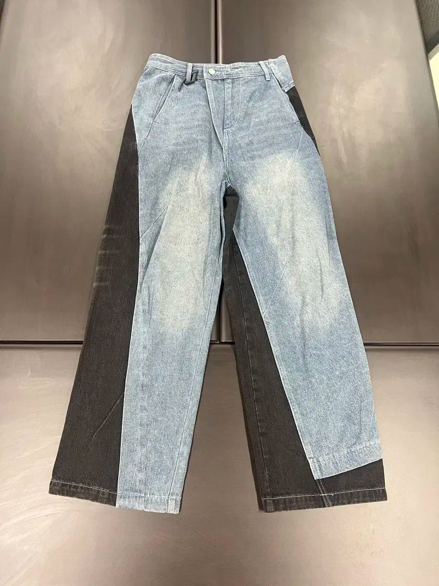 Blind No Plan ツートン デニム ワイドパンツ S
