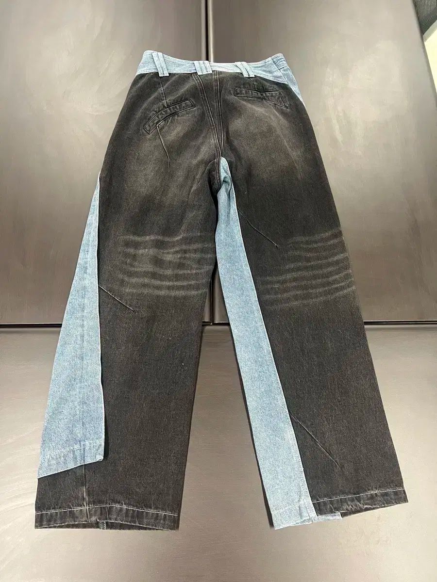 Blind No Plan ツートン デニム ワイドパンツ S