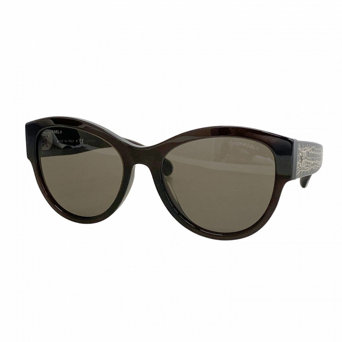 5md5313 シャネル サングラス 5434-A プラスチック ブラック シルバー金具 レディース