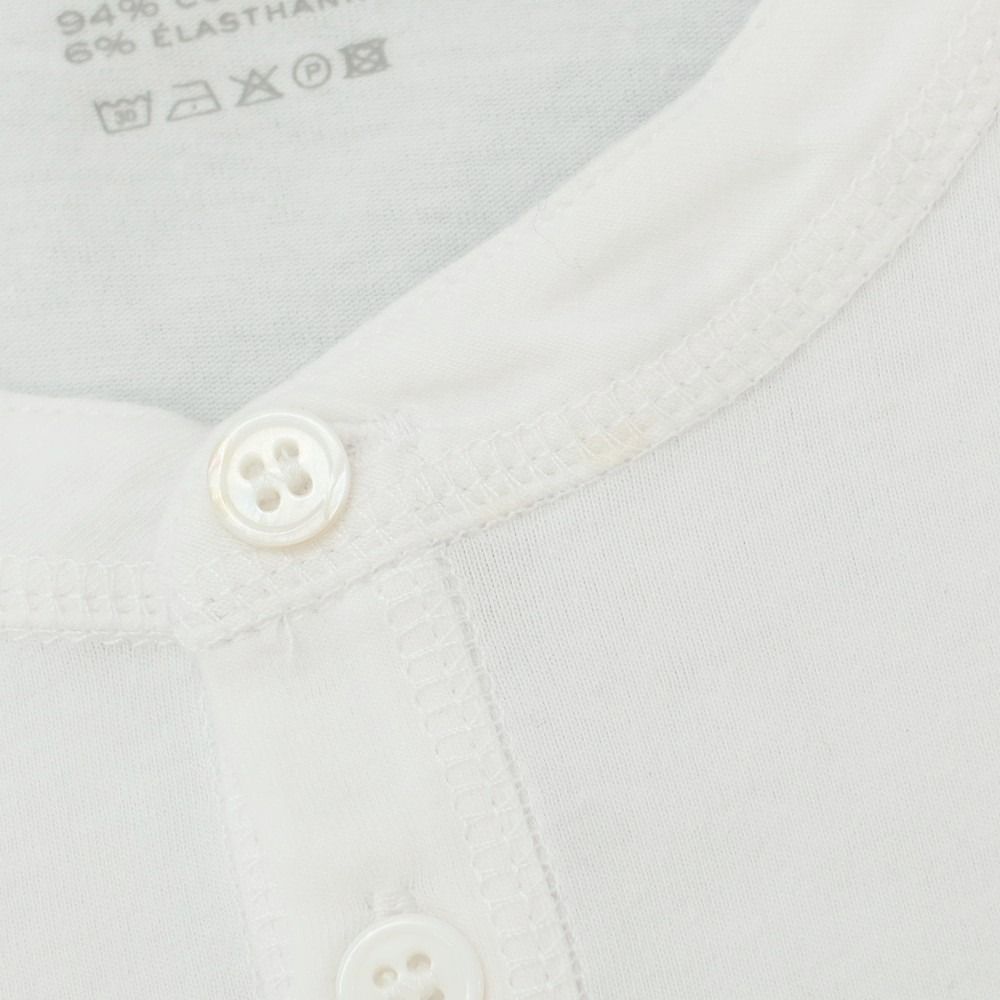 【新品アウトレット】マジェスティック フィラチュール オム MAJESTIC FILATURES HOMME ストレッチコットン ヘンリ―ネック 長袖Ｔシャツ ホワイト【サイズM】【メンズ】