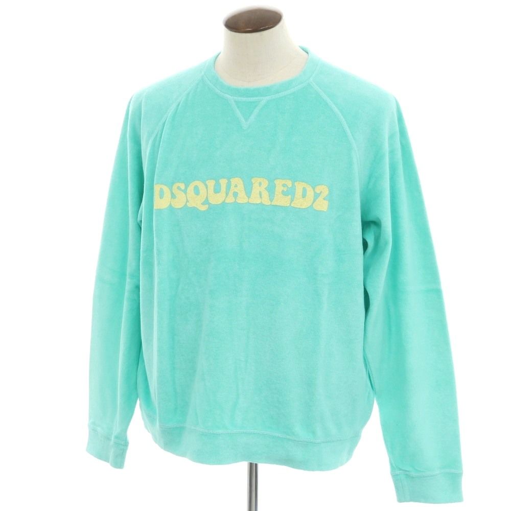 【新品】ディースクエアード DSQUARED2 コットンナイロン パイル クルーネック スウェット ミント【サイズXL】【メンズ】 新品】ディースクエアード DSQUARED2 コットンナイロン パイル クルー
