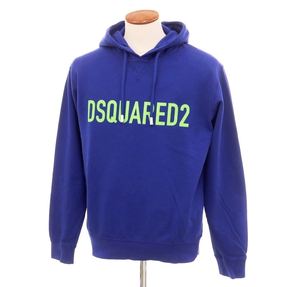 【新品】ディースクエアード DSQUARED2 コットン スウェット プルオーバー パーカー ロイヤルブルー【サイズM】【メンズ】