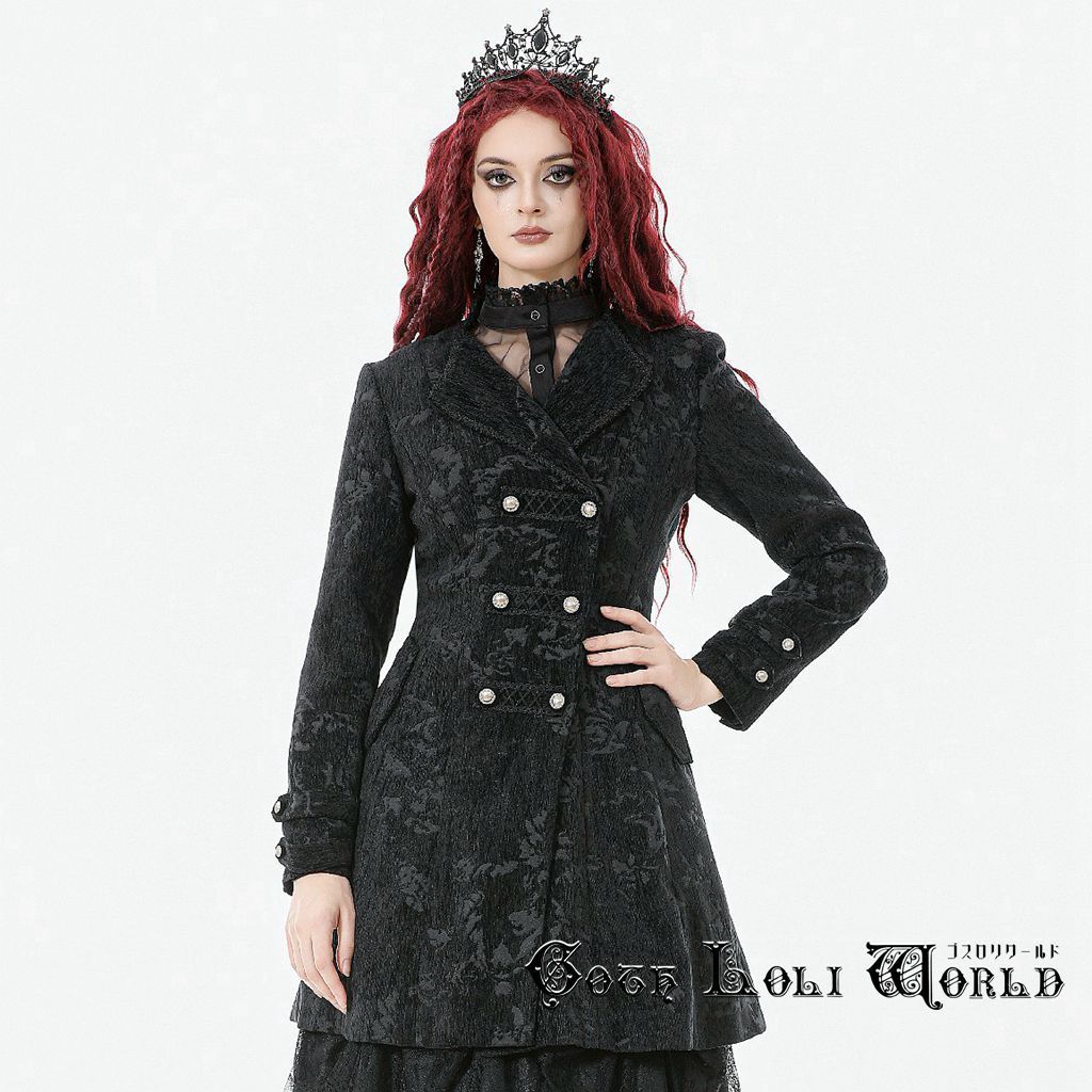 ゴスロリワールド JW299 地雷系 ゴスロリ ファッション 厚手 Aライン コート ジャケット ゴシック ゴスロリ ロリータ ビジュアル系 ヴィジュアル系 V系 GULLKHAN_COM