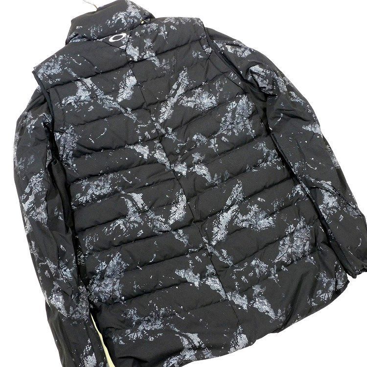 定価28 600円 オークリー スカル 2WAY ダウンベスト ジャケット M 黒 SKULL TRANSFORM DOWN VEST 撥水 防風 軽量 ストレッチ OAKLEY SKULL メンズ LLC-HASEGAWATOSO_COM