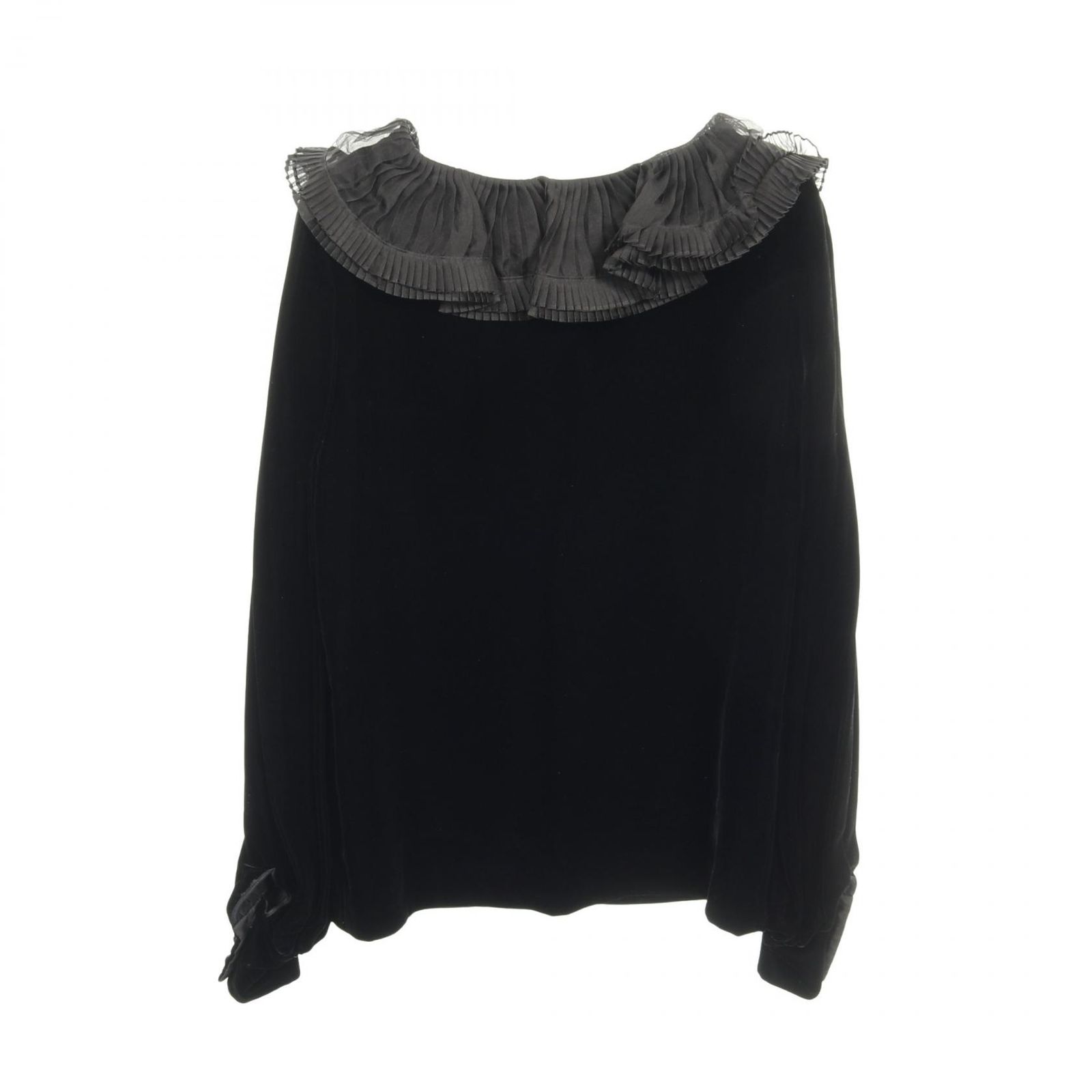 サンローランパリ SAINT LAURENT PARIS ブラウス ブラック レーヨン ファブリック ベロア レディース A