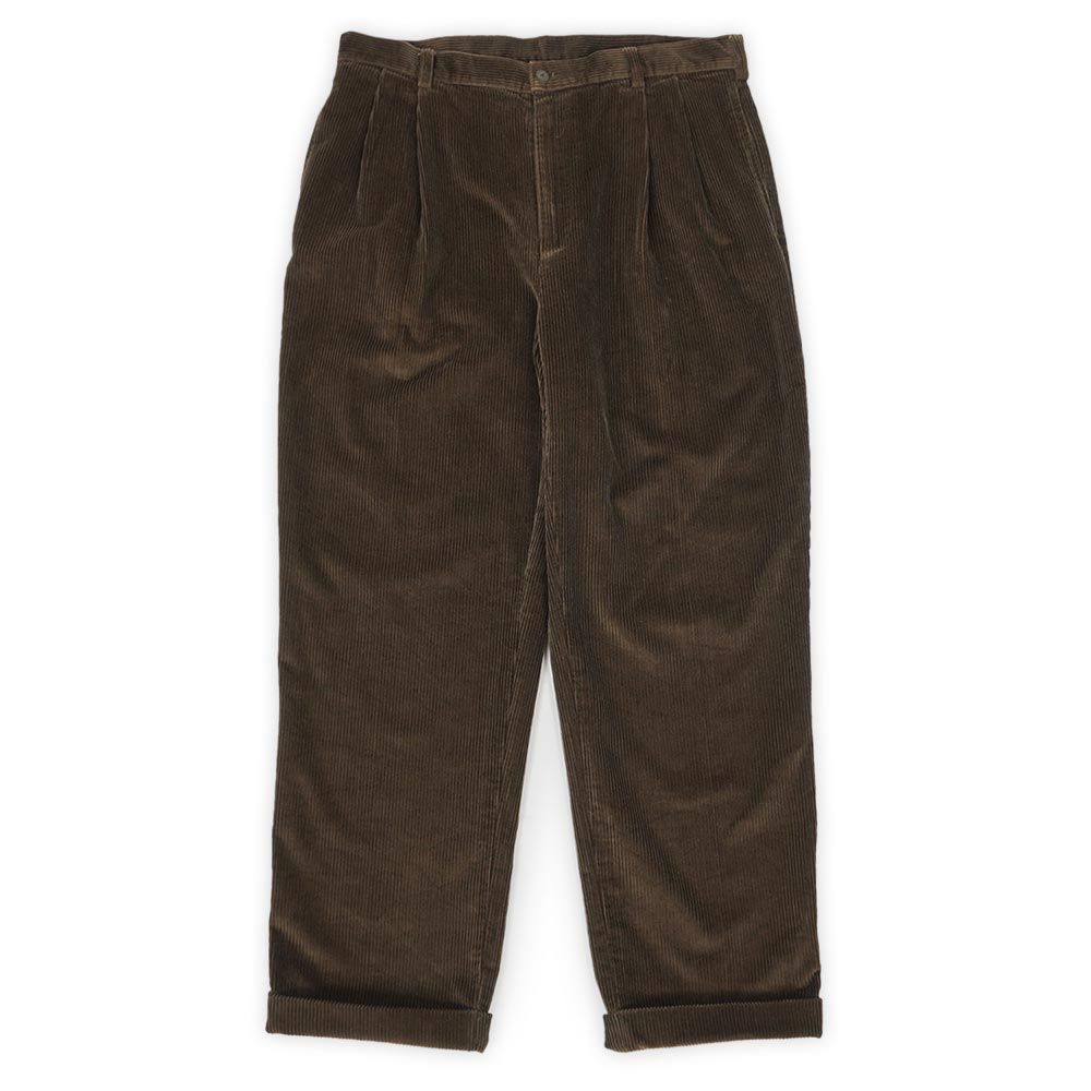 ジョスエ―バンク Jos.A.BANK 00s 2000年代 Y2K 2タック 太畝コーデュロイトラウザー パンツ コーズ USA ヴィンテージ アメリカ 古着 メンズ ズボン パンツ ダークブラウン W35 L29