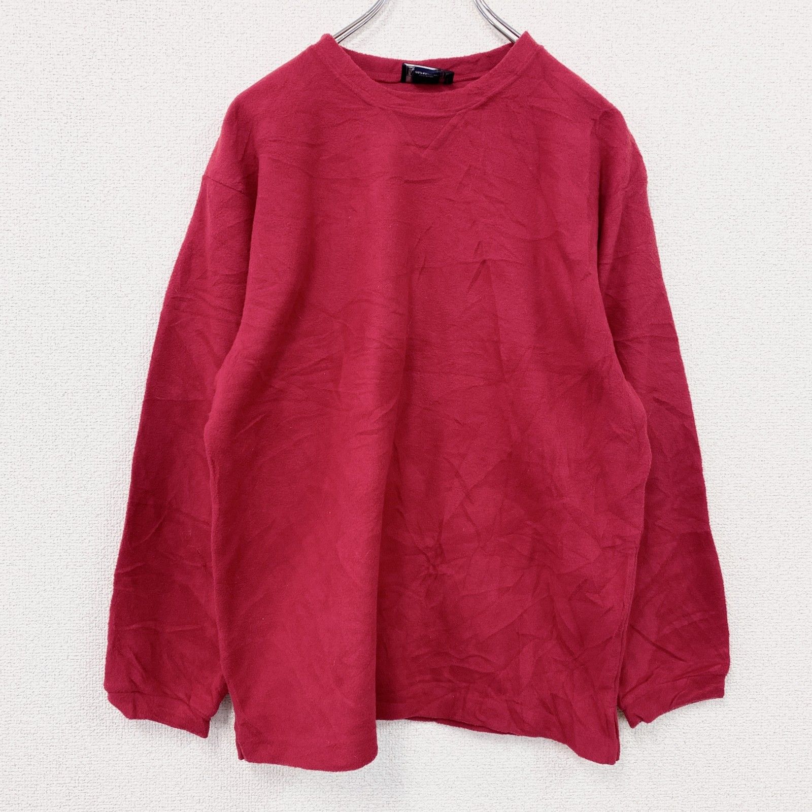 古着　90s　LANDSEND　ランズエンド　スウェット　トレーナー　USA製 古着 90s USA製 LANDS' END 無地 ソリッド 前V 表起毛 コットン