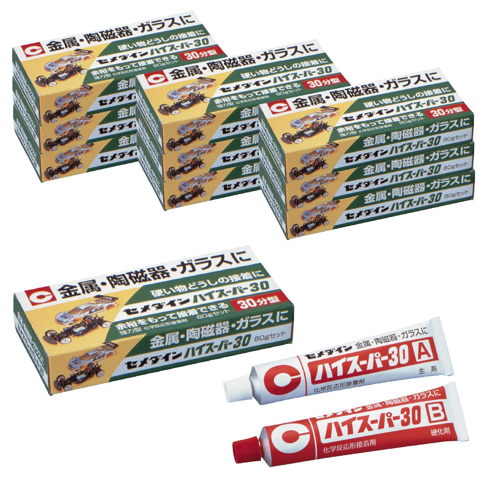 セメダイン CEMEDINE ハイスーパー30 エポキシ接着剤 30分硬化型 80gセット 金属 陶磁器 ガラス CA-193 10個セット