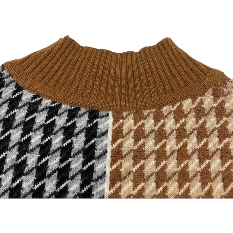 エルメス HERMES カシミヤモックネックセーター ブラウン カシミヤ