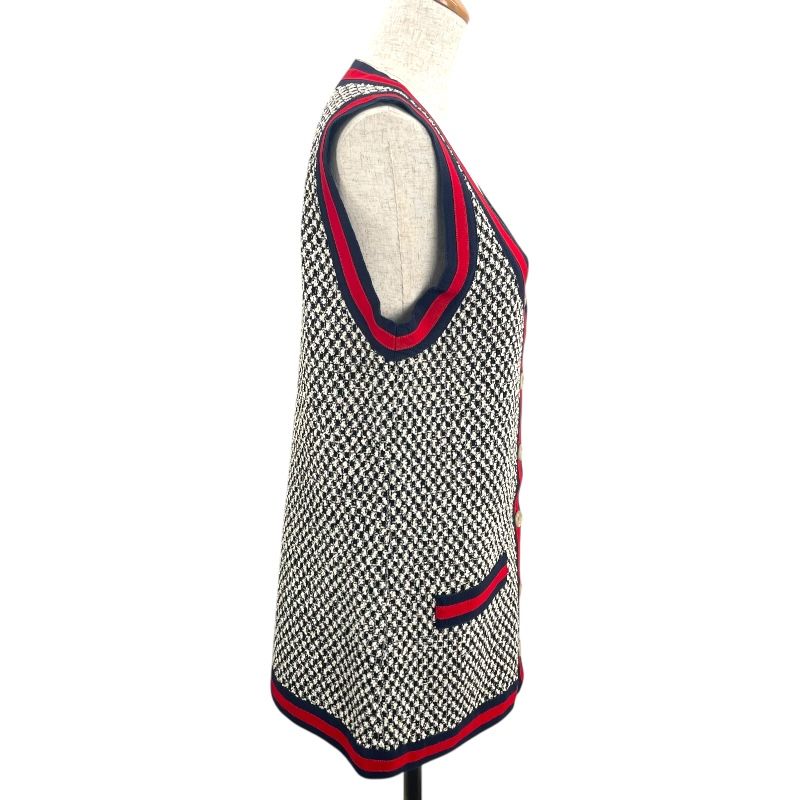 グッチ GUCCI シェリーラインツイードベスト 472101 ブラック ツイード レディース ベスト