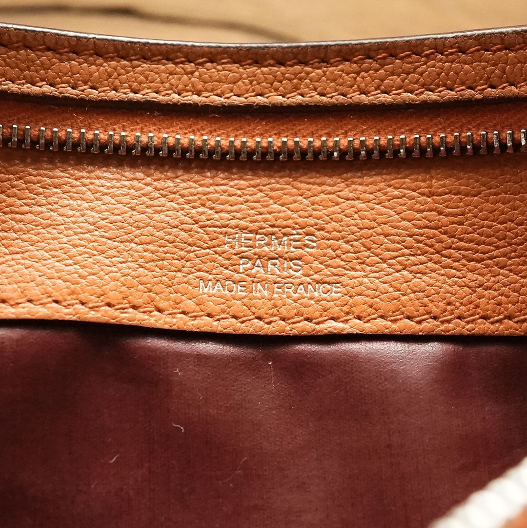  エルメス ジップザップ ポーチ ペンケース マルチケース レザー オレンジ その他 文房具 事務用品