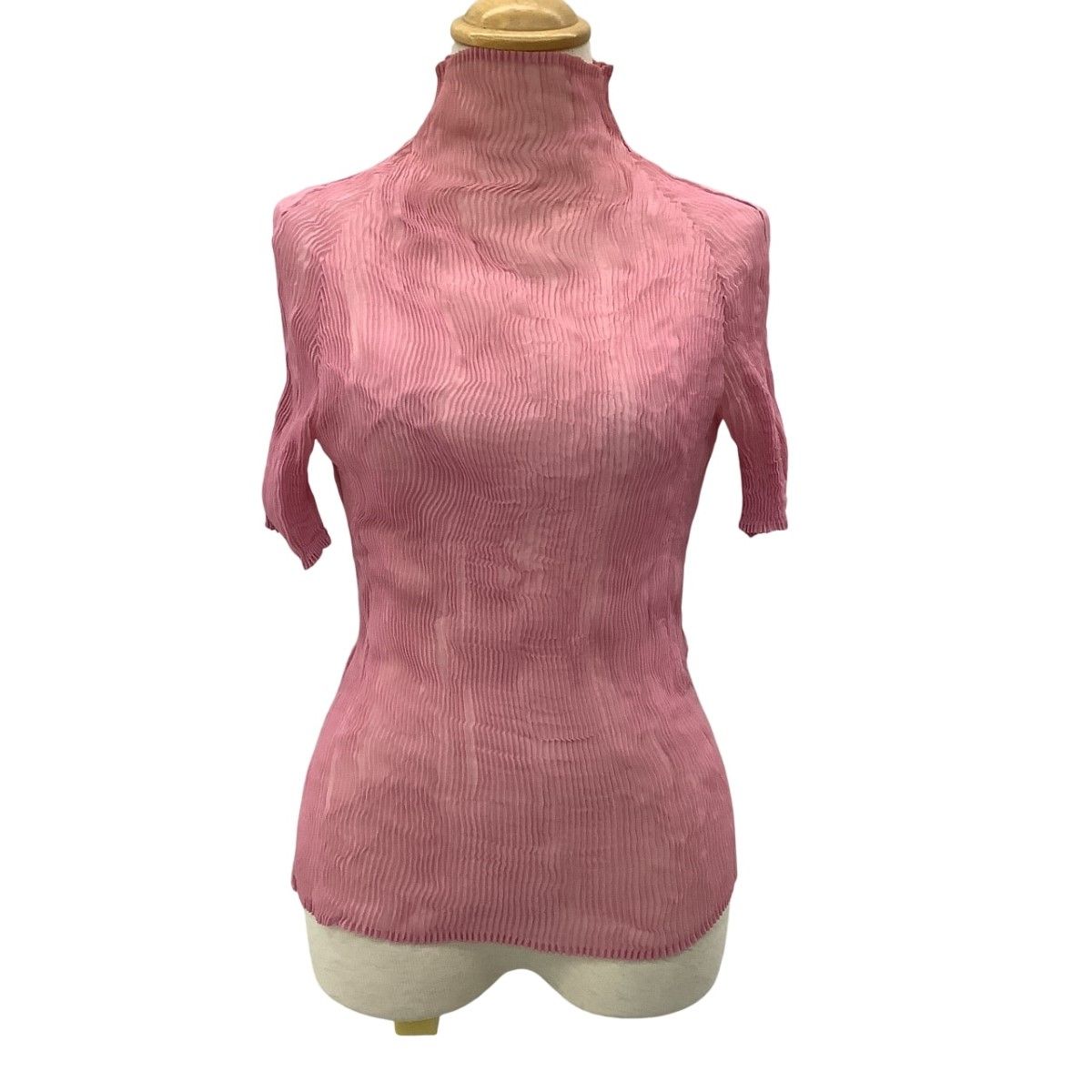 ISSEY MIYAKE イッセイミヤケ レディース 波プリーツ カットソー SIZE 2 IF62FJ411 ショッキングピンク