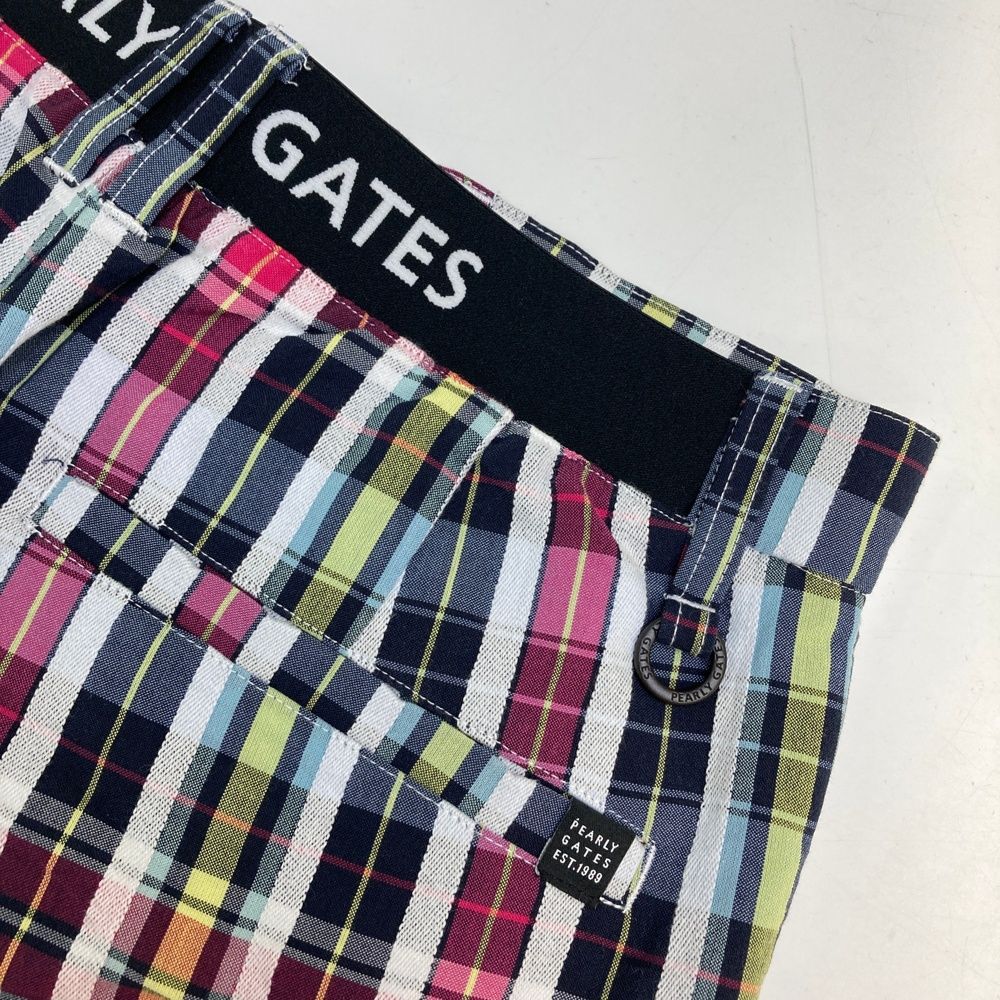 サイズ 4 PEARLY GATES パーリーゲイツ モデル ストレッチ ハーフパンツ チェック柄 ネイビー系 240101508560 ゴルフウェア メンズ ストスト LLC-HASEGAWATOSO_COM
