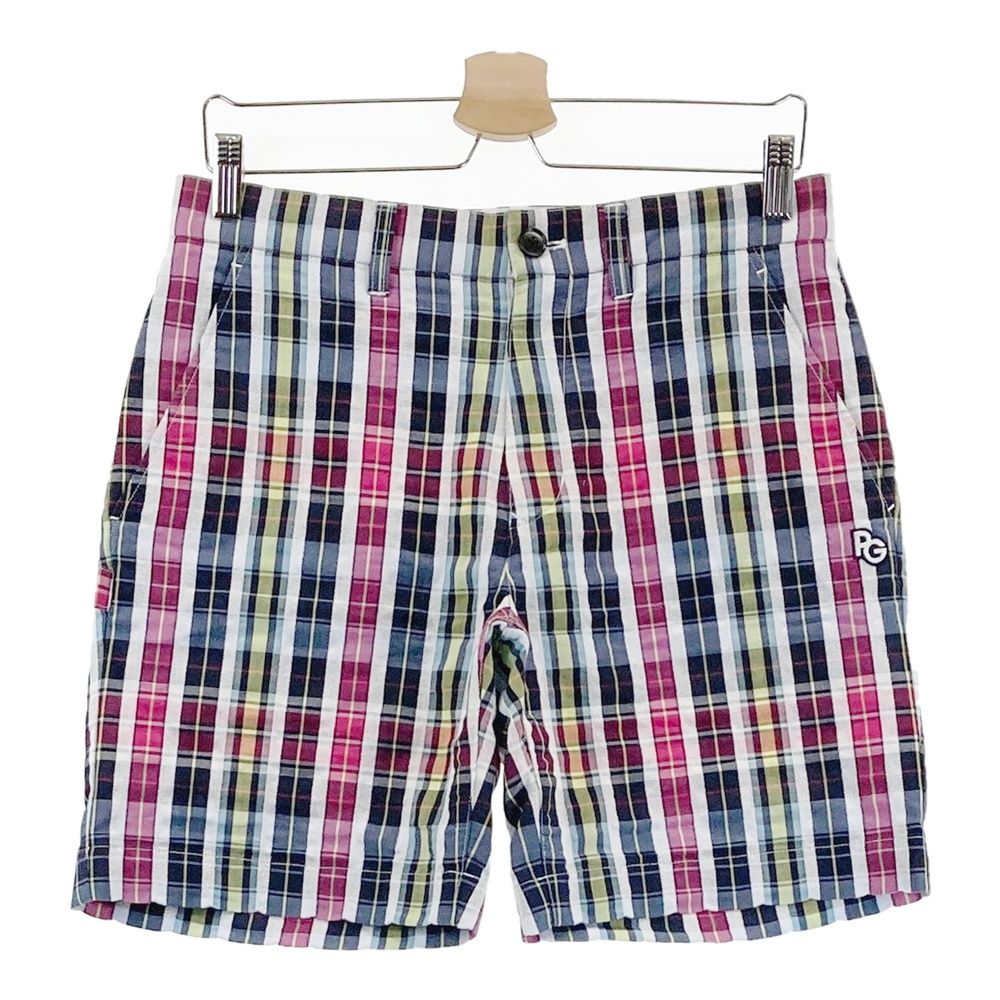 サイズ 4 PEARLY GATES パーリーゲイツ モデル ストレッチ ハーフパンツ チェック柄 ネイビー系 240101508560 ゴルフウェア メンズ ストスト