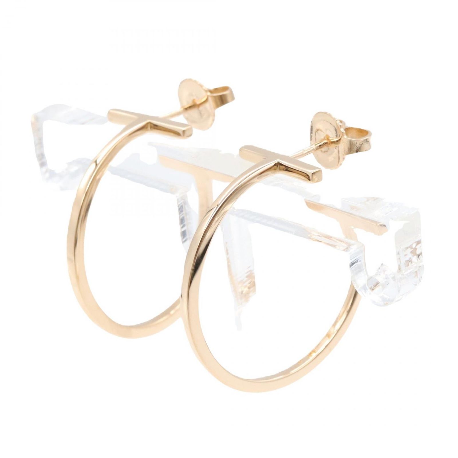 ティファニー TIFFANY＆CO ピアス Tフープピアス 60011243 K18PG ピンクゴールド Tフープピアス レディース Used A