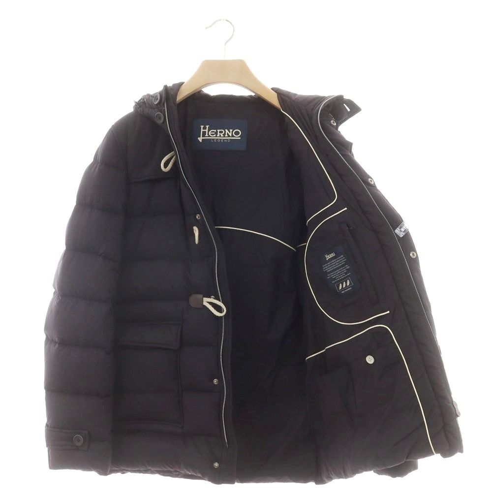 ヘルノ Herno ナイロン ダウンダッフルコート ブラック【サイズ48