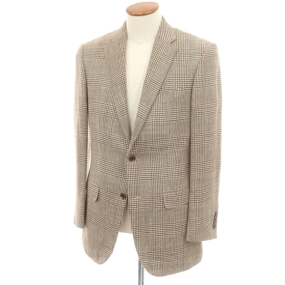 中古】アタイア ATTIRE シルクリネンウール チェック 2B テーラード 