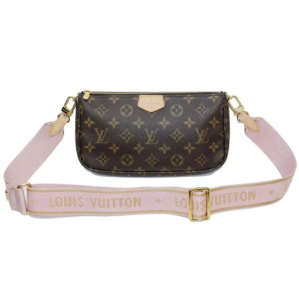 靴 ルイヴィトン マルチ ポシェット アクセソワール ピンク M44840 内蔵チップ フルセット DECORATOM_COM_BR