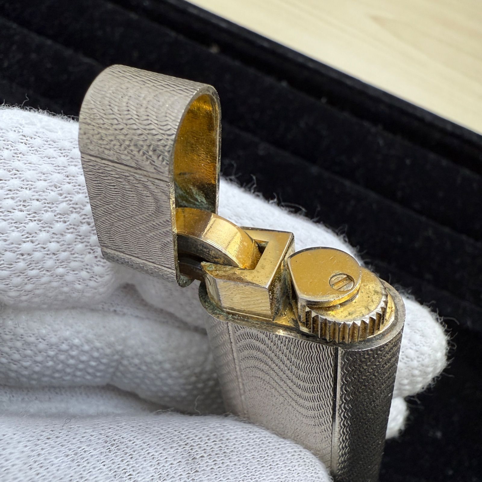 Cartier カルティエ ガスライター シルバー ギヨシェ模様 PARIS刻印 ヴィンテージ 着火未