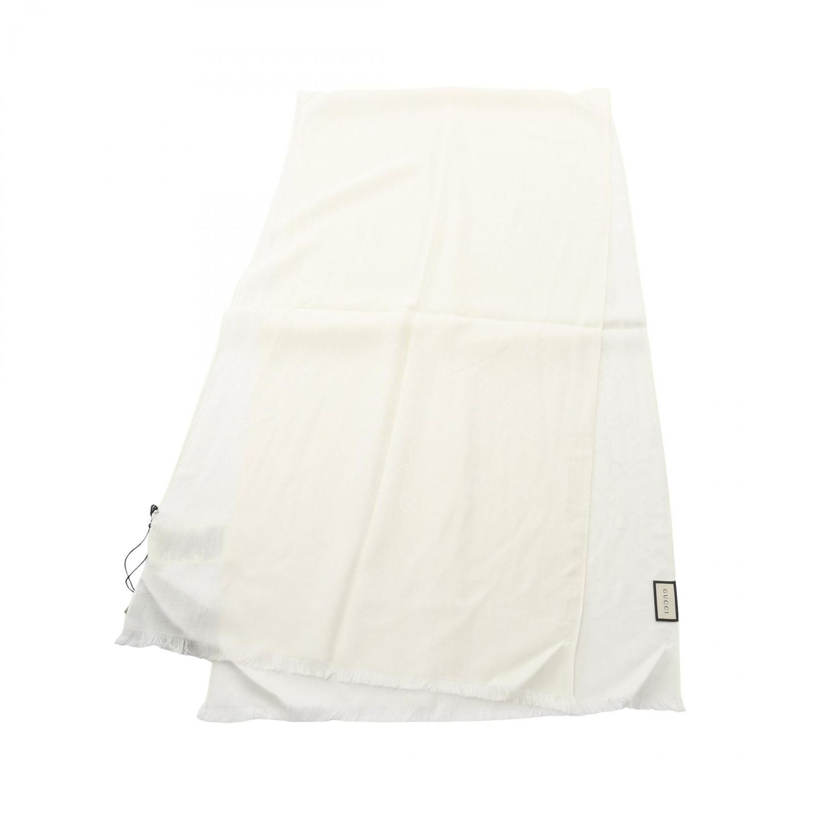 グッチ GUCCI ストール GG柄 1659043G6469000 ホワイト ウール シルク  