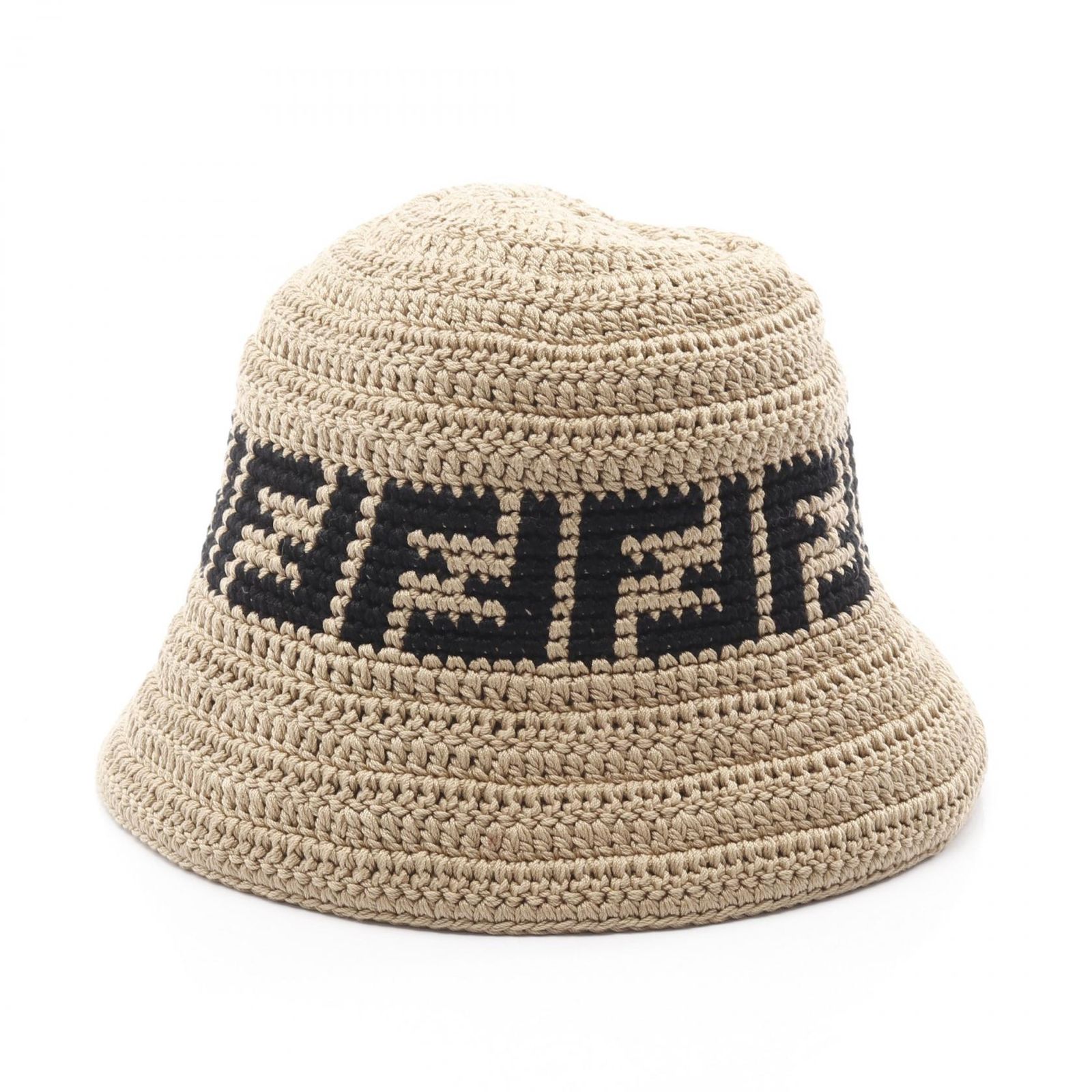 フェンディ FENDI ハット FFロゴ ベージュ その他 帽子 レディース Used A