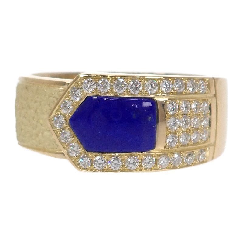 AKコレクション リング 指輪 池田啓子 サファイア ダイヤリング K18YG ゴールド ブルー 青 750YG 17号 中古