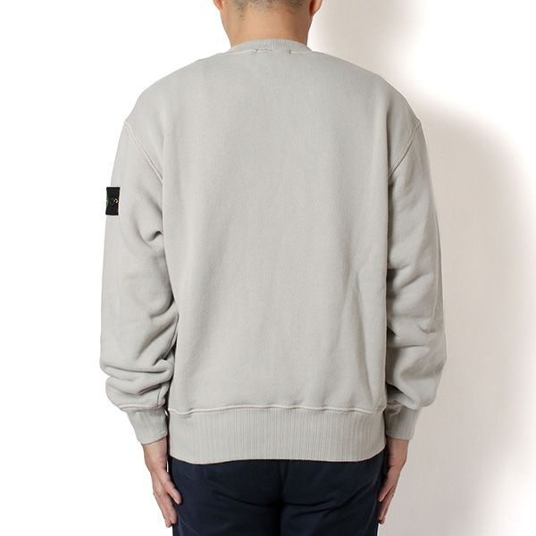 STONE  スウェット トレーナー ホワイト ワッペン ロゴ M STONE ISLAND（ストーン アイランド） ワッペン付き スエット