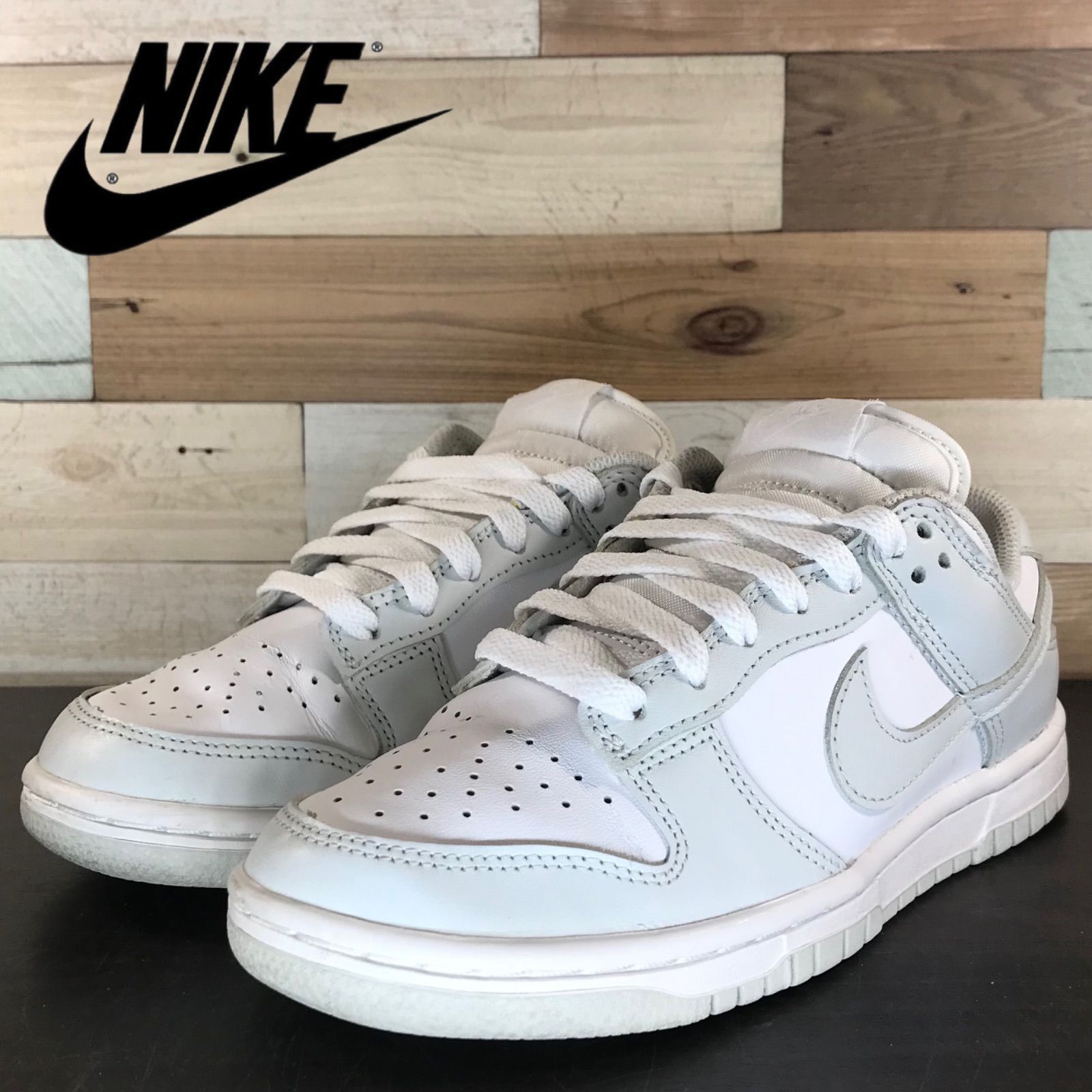 人気 定番 NIKE DUNK LOW ダンク ロー カット ホワイト グレー 白 