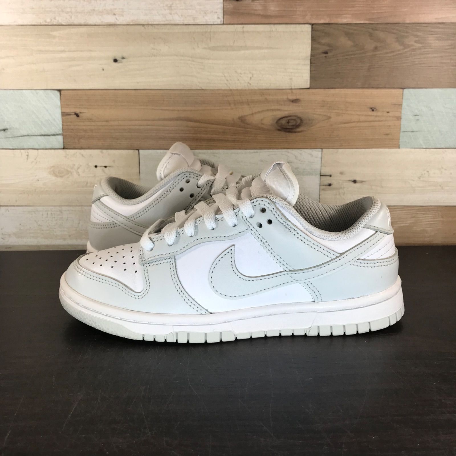 人気 定番 NIKE DUNK LOW ダンク ロー カット ホワイト グレー 白 