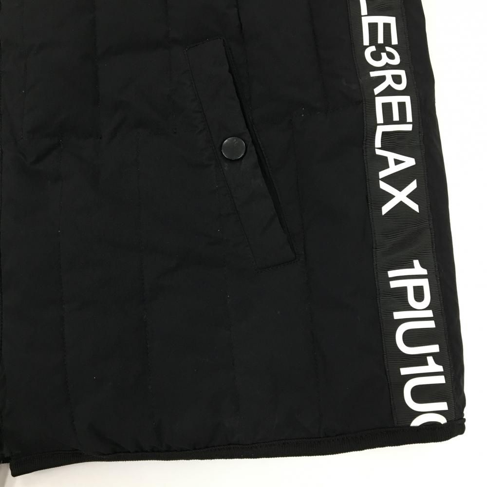 ウノピュウノウグァーレトレ 中綿ベスト 黒×白 サイドロゴテープ RELAX レディース L ゴルフウェア 1piu1uguale3 RELAX LLC-HASEGAWATOSO_COM