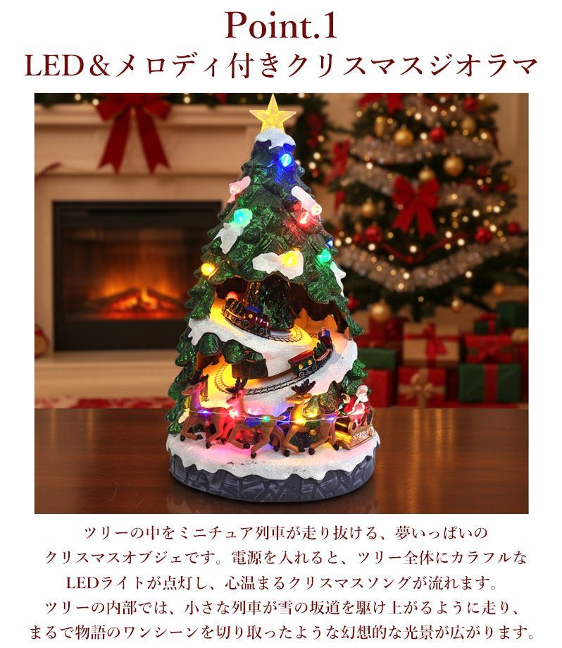 クリスマス イルミネーション ジオラマタウン オールドビレッジ スノービレッジ 照明 ツリー アメリカン雑貨 模型 クリスマスソング8曲収録 LED USB レトロ ミニチュアハウス クリスマスハウス JM-07