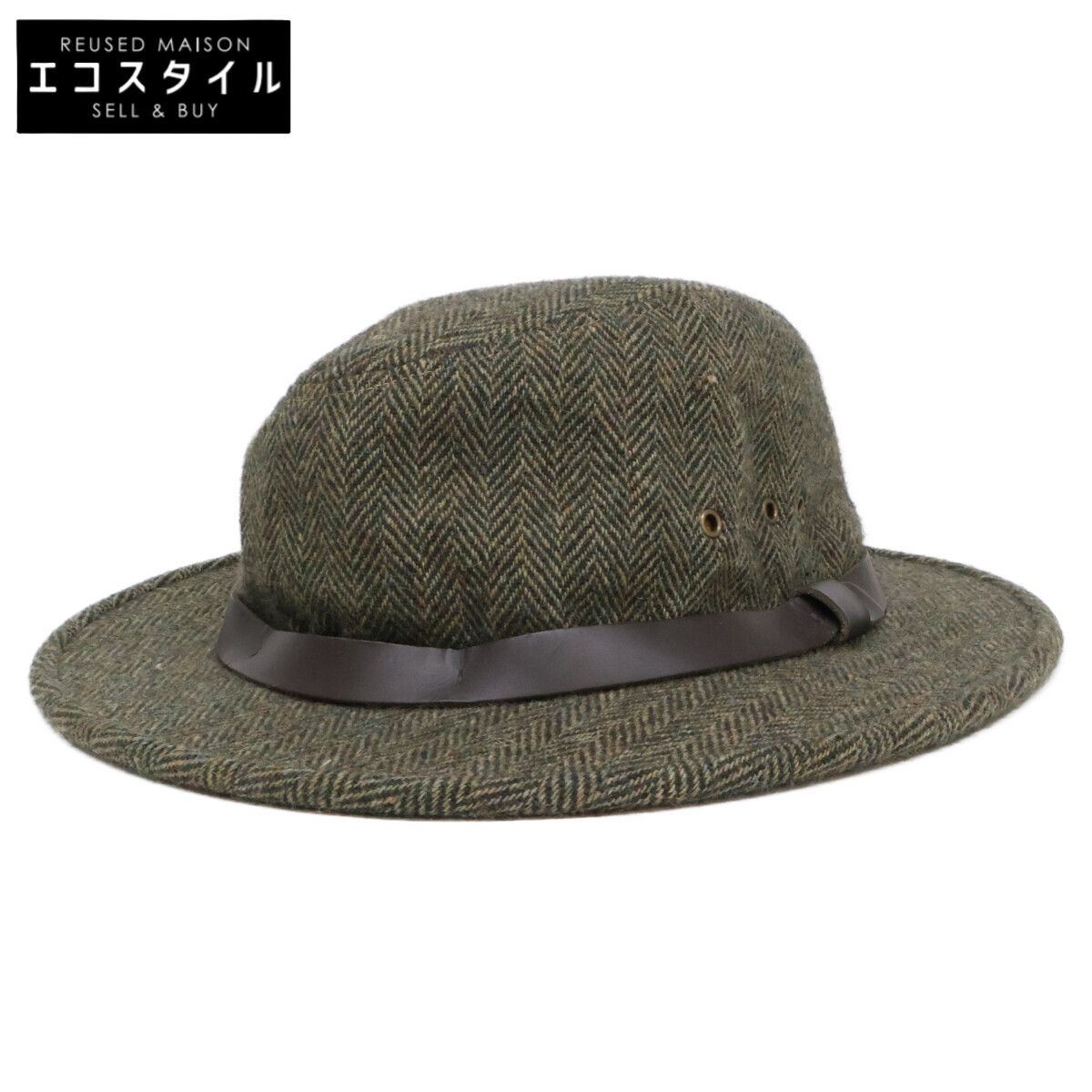 ダブルアールエル　ヘリンボーン　ツイードハット　バケットハット 人気 RRL ダブルアールエル ヘリンボーン ツイード バケットハット L