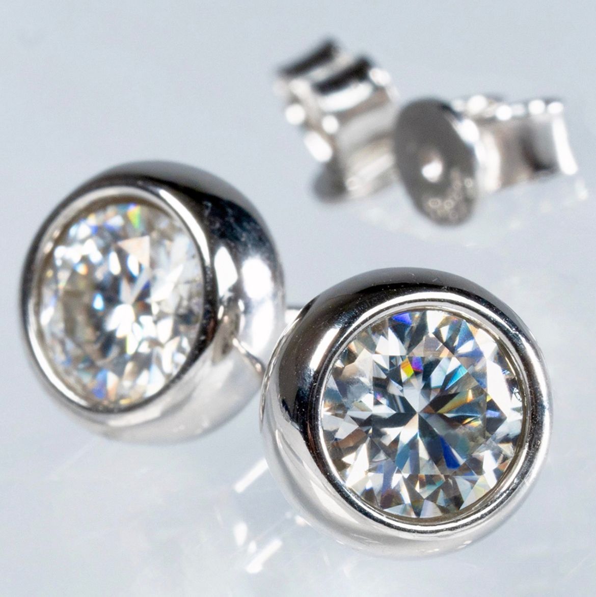 究 計2ct モアサナイト 無爪 一粒 ピアス シルバー925 D 保証書 ジュエリーポーチ アレルギー対応 モアッサナイト メンズ レディース プレゼント